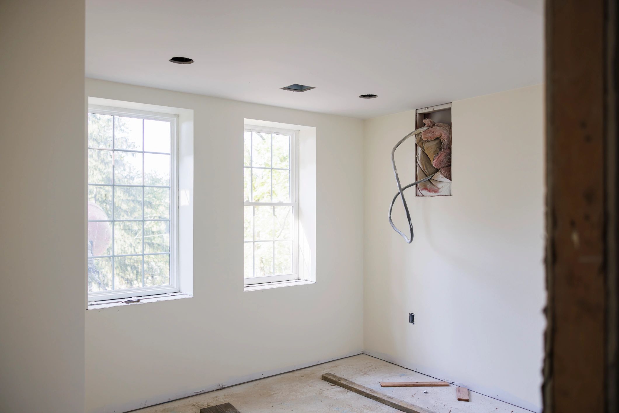 Bright renovated interior during refurbishment project